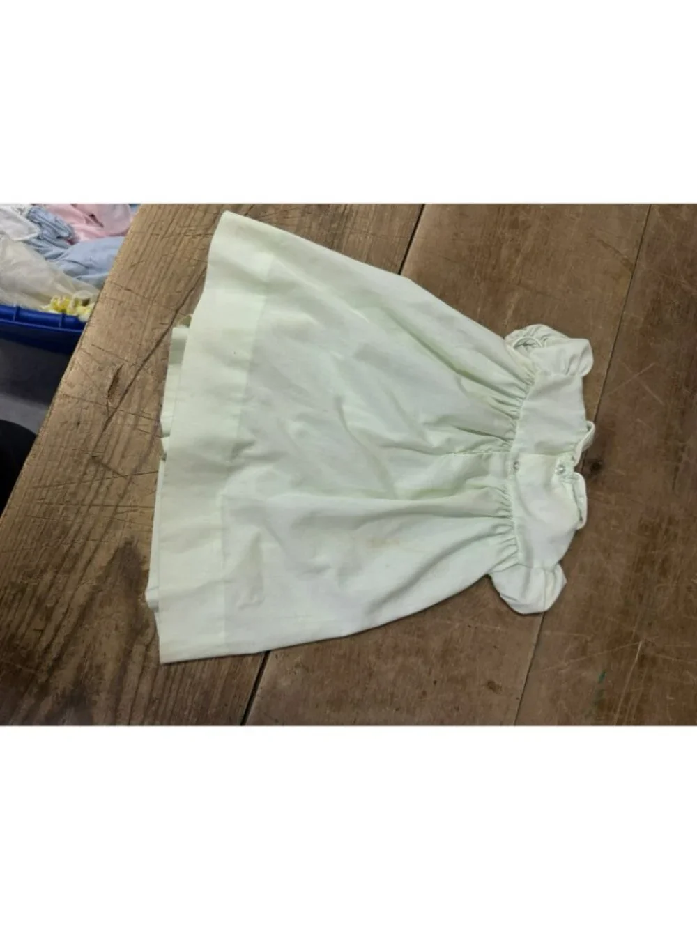 Vintage 1950s Polly Flinders Mint Green Baby Dress Hand Smocked Embroidered 6 MO